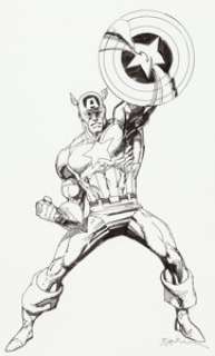 Bill Sienkiewicz - Captain America Illustration Original Art (c. 1990-2000s).... | Heritage