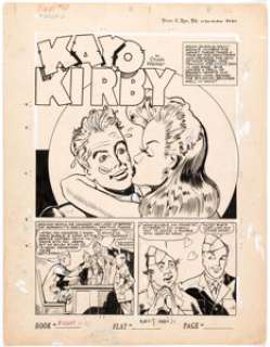 Arthur Peddy and Al Feldstein (attributed) Fight Comics #27 "Kayo Kirby" Complete 5-Page Story Original Art (Ficti... (Total: 5 Items) | Heritage