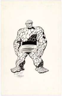 John Byrne and Joe Rubinstein The Official Handbook of the Marvel Universe #11 "The Thing" Illustration Original A... | Heritage