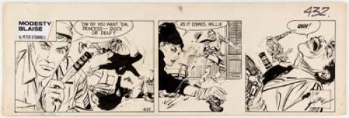 Jim Holdaway Modesty Blaise Daily Comic Strip #432 Original Art (London Times Mirror, 1964)....