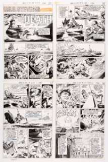 Sam Glanzman Our Army at War #227 Complete 4-Page Story "U.S.S. Stevens -- Death of a Ship" Original A... (Total: 4 Original Art) | Heritage
