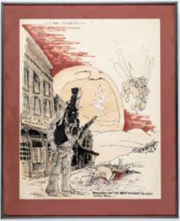  - Dan O‘Neill Possibly Not the Best Moment... Showdown Scene Original Art featuring Odd Bodkins Characte...