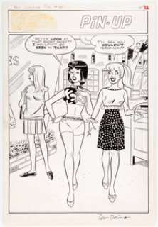 Dan DeCarlo and Rudy Lapick Archie Giant Series Magazine #34 "Betty and Veronica Summer Fun" Complete 1-Page Pin-U... | Heritage
