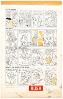 Warren Kremer (attributed) - Little Audrey, Sad Sack, Hot Stuff, and Wendy House Ad Illustrations Original Art (Harvey, 1962).... | Heritage