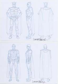  - Dave Gibbons Watchmen Movie "Nite Owl" and "Ozymandias" Model Sheet Illustrations Original Art Group of 2 (Warner ... (Total: 2 Original Art)