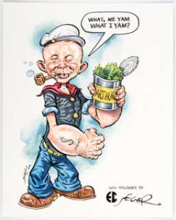 Ray Alma - Alfred E. Popeye Illustration Original Art (2019).... | Heritage