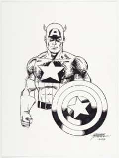 George Perez - Captain America Specialty Illustration Original Art (2012). ... | Heritage