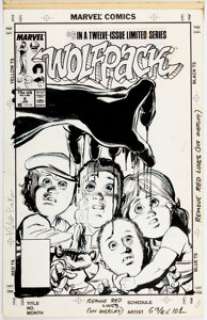  - Ron Wilson and Chris Ivy Wolfpack #6 Cover Original Art (Marvel Comics, 1989). ...