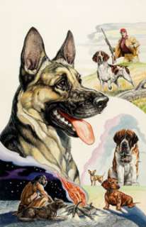 Ernie Hart The World Around Us #1 The Illustrated Story of Dogs Cover Painting Original Art (Gilberton... | Heritage