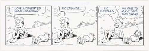 Jim Davis Garfield Daily Comic Strip Original Art dated 9-1-07 (United Feature Syndicate, 2007).... | Heritage