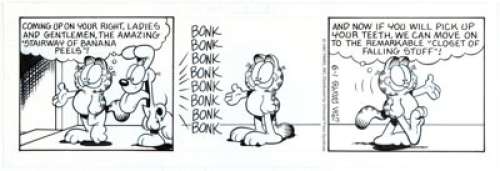 Jim Davis Garfield Daily Comic Strip Original Art dated 1-9-97 (PAWS/Universal Press Syndicate, 1997). The old - | Heritage