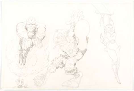 Jack Kirby - Circus Characters Concept Sketch Original Art (c. 1980s). Most likely from the very fertile period of - | Heritage