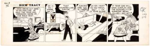 Chester Gould Dick Tracy Daily Comic Strip Original Art dated 11-8-45 (Chicago Tribune Syndicate, 1945). Dumped - | Heritage