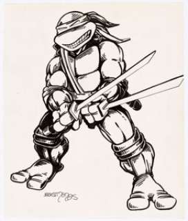 Kevin Eastman - Leonardo (TMNT) Illustration Original Art (1985). Master of the katana swords and oldest of the - | Heritage