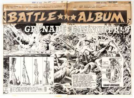 Sam Glanzman Army at War July  #234 Double Splash Pages 1 and 2 original art (DC, 1971). Information on the - | Heritage