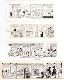 Daily Comic Strip Original Art Group of 15 (Various Publishers, 1940s-70s). Includes Tumbleweeds (8-28-76); -
