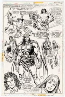 John Buscema and Tom Palmer Conan the Barbarian #52 Story Page 14 Original Art (Marvel, 1975). Conan receives some - | Heritage