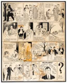 V. T. Hamlin Lindbergh Kidnapping Comic Strip Original Art (1932).  In his documentary account of a cause celebre, - | Heritage