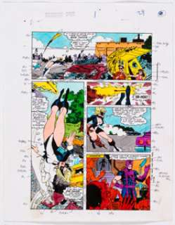 Solo Avengers: Hawkeye and Mockingbird #1 Story Page 29 Color Guide (Marvel, 1987)...