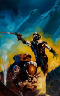 Dorian Vallejo | Space Cops: High Moon Paperback Novel Cover Painting Original Art (Avon, 1992). | Heritage