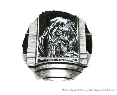 Kim Miran | Original Drawing In Indian Ink  - Donated Specially For This Charity Lot  - Old Witch From Tales From The Crypt  - (2017) | Catawiki