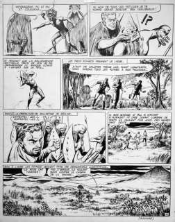 Forton/Bob Morane. Planche originale n°32 de l’album tome 2 "La piste de l’ivoire"... | 68 Art Auction