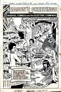 John Romita Sr., Mike Esposito - Spidey Super Stories #6 Back Cover (Not Drawn on Vellum! Great Christmas Scene As Spidey Comes Down the Chimney!) 1974