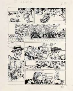 Follet | Les Autos de l’aventure, planche n°24 à l’encre… | AZ auction