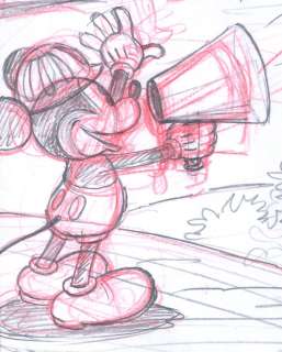 Vendetta, Z. | Original Sketch  - Mickey Mouse inspired by "Hollywood" sign under construction | Catawiki