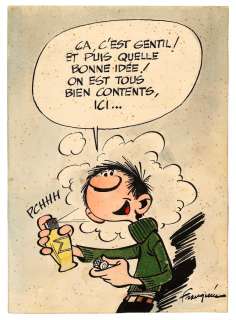 Franquin | Gaston, illustration à l’encre de Chine et à… | AZ auction