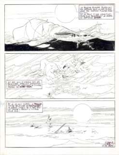 Gillon - Moby Dick, page 44 50 x 65 cm, encre de chine