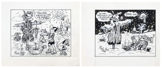 Rob-Vel | Ensemble de 2 illustrations à l’encre de Chine… | AZ auction