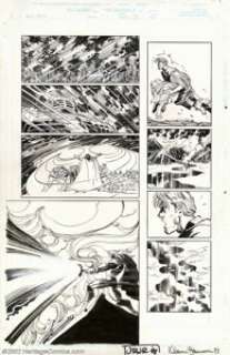 John Romita, Jr. and Klaus Janson - Original Art for Thor #1, page 34 (Marvel, 1998). Tremendous action page even - | Heritage