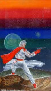 Kevin Eugene Johnson - Original Painting "Colors of Space" (1983). A silver-and-red clad warrior stands - | Heritage