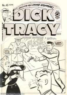 Al Avison - Original Cover Art for Dick Tracy #40 (Harvey, 1950). A crook’s atom light blinds Dick Tracy in this - | Heritage