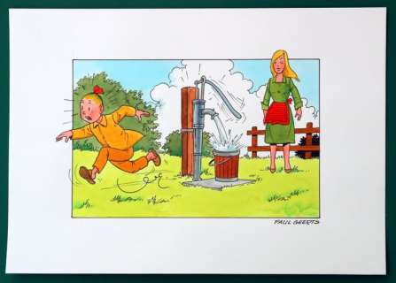 Geerts, Paul | Originele tekening in kleur  - Suske en Wiske  - De duistere diamant | Catawiki