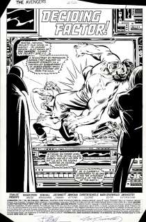 Bob Hall, Joe Sinnott | Avengers #252 Splash (Vision Watches the Hulk Battle Doc Samson! Joe Sinnott Inks!) 1984 | Romitaman