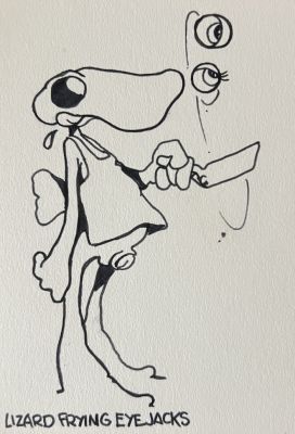 Vaughn Bodé (American, 1941-1975) | Lizard Frying Eyejacks (1973) | Shasta/Phoenix