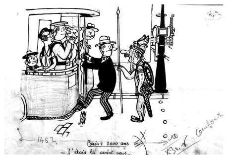 Moisan Roland. (1907-1987) - MOISAN Roland. Â« Paris 2000 ans Â». Encre de Chine noire pour un dessin