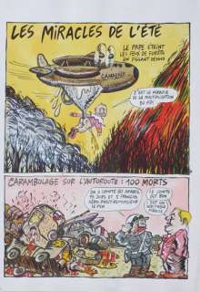 Carali. (Né En 1945) - CARALI. Â« Les Miracles de l‘été Â». Planche en couleurs directes. Encre