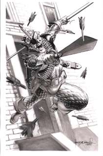 Rags Morales | Sword Wielding Deathstroke/Nick Fury Esque Character Tonal Art - Signed - 2025 | Anthony’s Comic Book Art