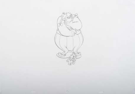 Uderzo, Albert (1927-2020) | Dessin crayonné de studio pour le film Astérix chez les Vikings - Crayon noir et de couleur représen… | Stanley’s Auction