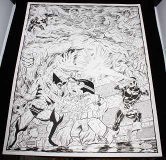 John Byrne - Oversized X-Men Vs Alpha Flight Art - Signed