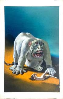 KAREL THOLE - Original cover for "Das Monster". Cm. 22x34. Gouache. Code 146.