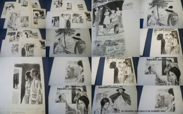 ROBERT GIGI - 20 DESSINS ORIGINAUX ENCRÉS SIGNÉS - LES ANDRIEUX, BANDITS CORSES. | eBay Europe