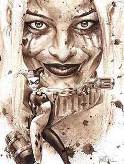 Harley Quinn - Original Coffee Drawing By Juapi 