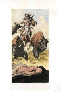 Ersel (Sels, Erwin) | Original watercolour for bookplate  - Cheyenne  - (2005) | Catawiki