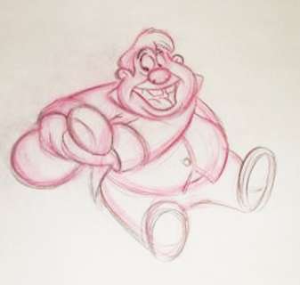 Disney Studios - Original Production Drawing - LeFou - Beauty and the Beast (1991) | Catawiki