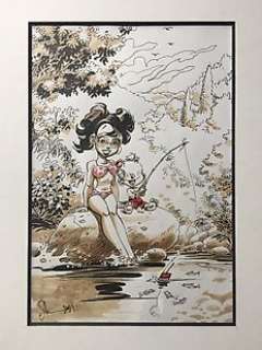 Verlinden, Dan - Dessin original en couleur - Petit Spirou 