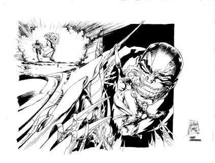 Steve Lightle | CYCLOPS & PHOENIX TPB COVER 10 x 13 | Black Line Fever